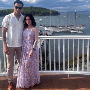 Altar’d state floor length purple dress